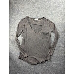 FREE PEOPLE WE THE FREE WOMEN'S WASHED BLACK BETTY LONG SLEEVE TOP Sz XS